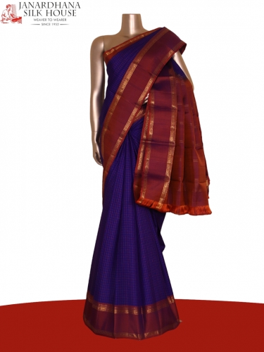 Traditional Contrast Wedding South Silk Saree